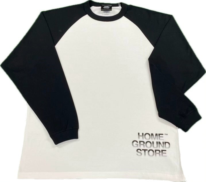hgs 5.6オンス ラグランT-shirt ホワイト×ブラック(長袖)/hgs014