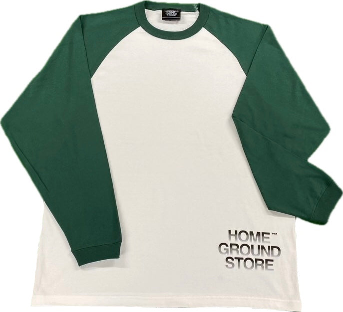hgs 5.6オンス ラグランT-shirt ホワイト×アイビーグリーン(長袖)/hgs014
