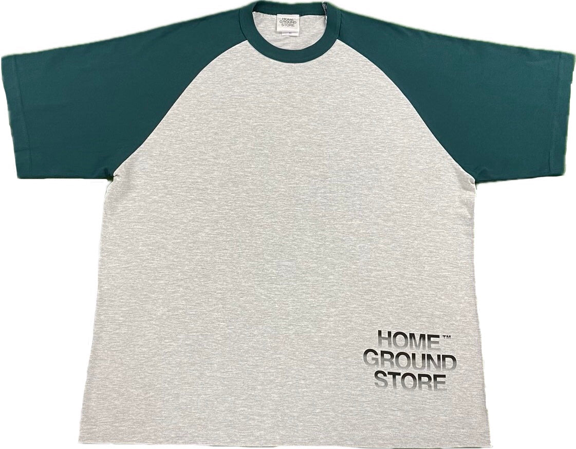 hgs 5.6オンス ラグランT-shirt アッシュ×ビリヤードグリーン(半袖)/hgs005