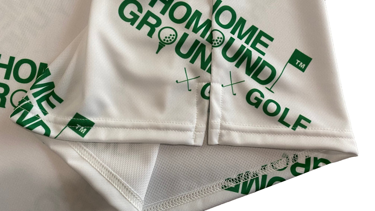 HOME GROUND STORE× Golf 2024 ハイネック半袖Tシャツ ・ホワイト×グリーンライン/G001