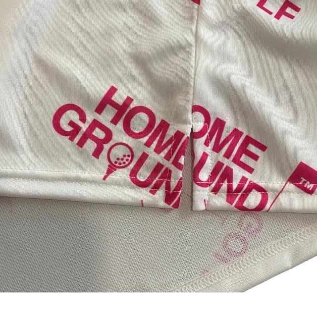 HOME GROUND STORE× Golf 2024 ハイネック半袖Tシャツ・ホワイト×ピンク/hgs G001