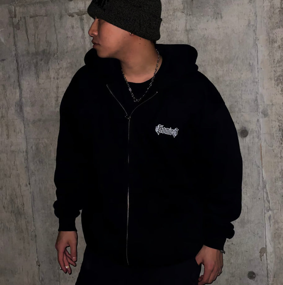 cross H fullzip hoodie (black,gray)